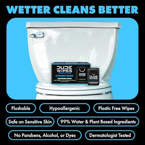 DUDE Wipes Unscented Pocket Packs, Adult Flushable Travel Wipes, 48 Count - Image 4
