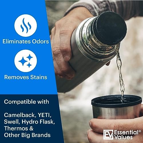 Essential Values Water Bottle Cleaner - Water Bottle Cleaning Tablets & Reservoir Bladder Cleaner Tabs (24 Tablets) - Tumbler Dispenser Hydration Pack Washer - Manufactured in USA - Image 2