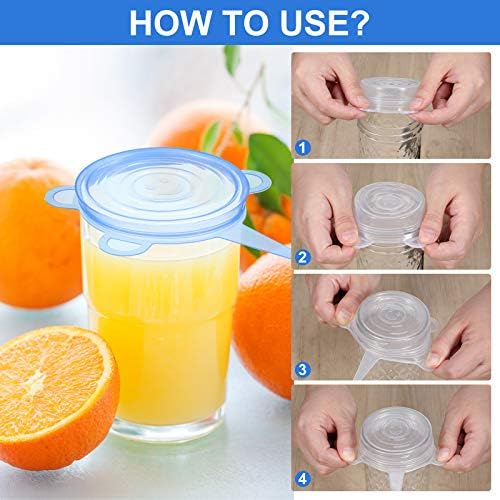 Patelai 24 Pieces Silicone Stretch Can Lids Reusable Expandable Jar Lid Soda Beer Cans Round Elastic Container Food Storage Covers for Mug Cup Small Bowl Fruits Vegetables Storage - Image 3