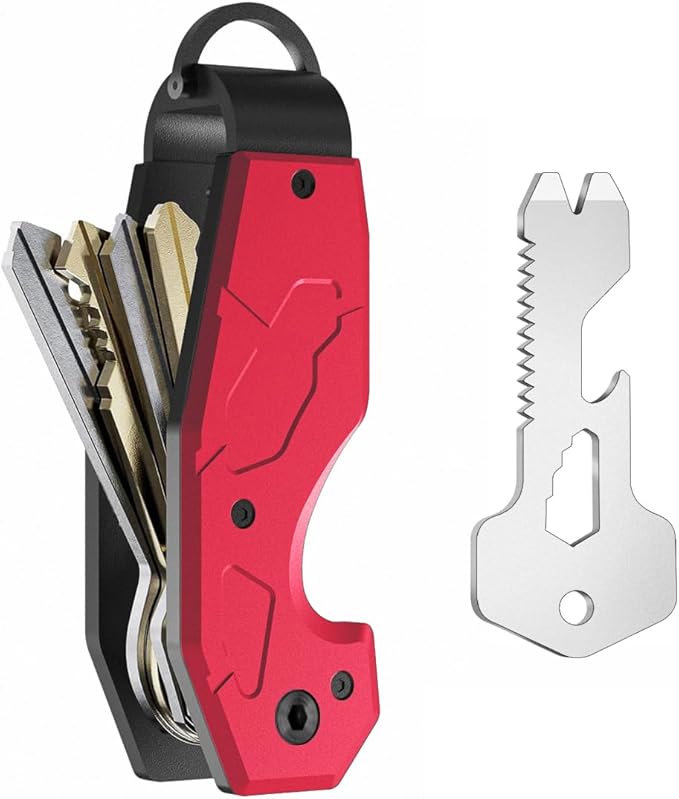 Compact Metal Aluminum Key Organizer, Minimalist Innovative Keyholder-Car Key Chain, Smart KeyChains Key Case up to 6 Keys
