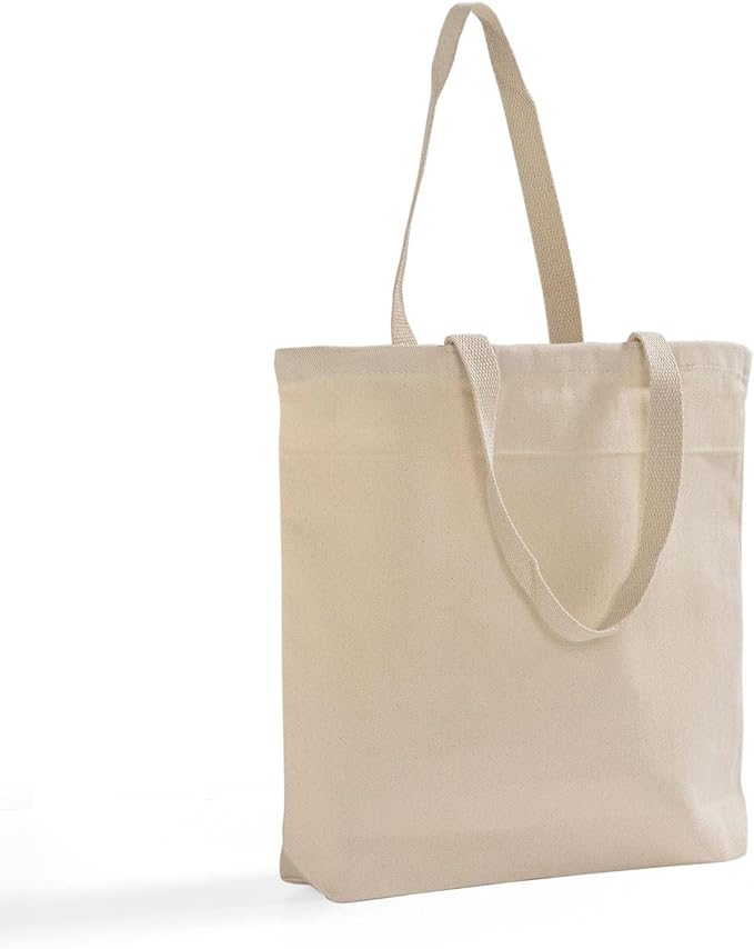 Heavy Cotton Denim Tote Bag – 12 Pcs Bulk Canvas Bags with Handles, Large Tote Bags for Shopping & Travel Essentials