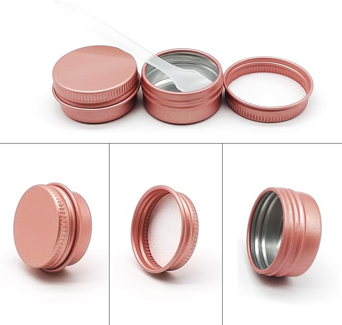 15pack 15g Travel Size Aluminum Tins, 15ml Metal Tin Cans 1/2 oz Container Small Cans with Screw Lid for Makeup Sample, Nails, Lip Gloss Balm, Salve, Slime, Spices, Candy, Paint, Candle, Tea