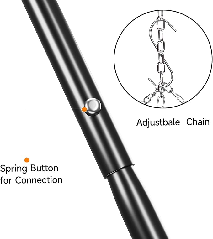 Campfire Tripod for Cooking, Campfire Cooking Equipment, Round Grill Grate with Adjustable Height for BBQ Picnic Outdoor Cookware Party & Collapsible Legs for Easy Storage