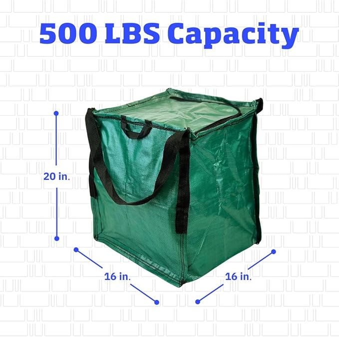 DURASACK Heavy Duty Storage Tote Bag with Zipper Top 22-Gallon Rugged Woven Polypropylene Moving Bag, Reusable Self-Standing Design, Holds up to 500 Pounds, Single, Green