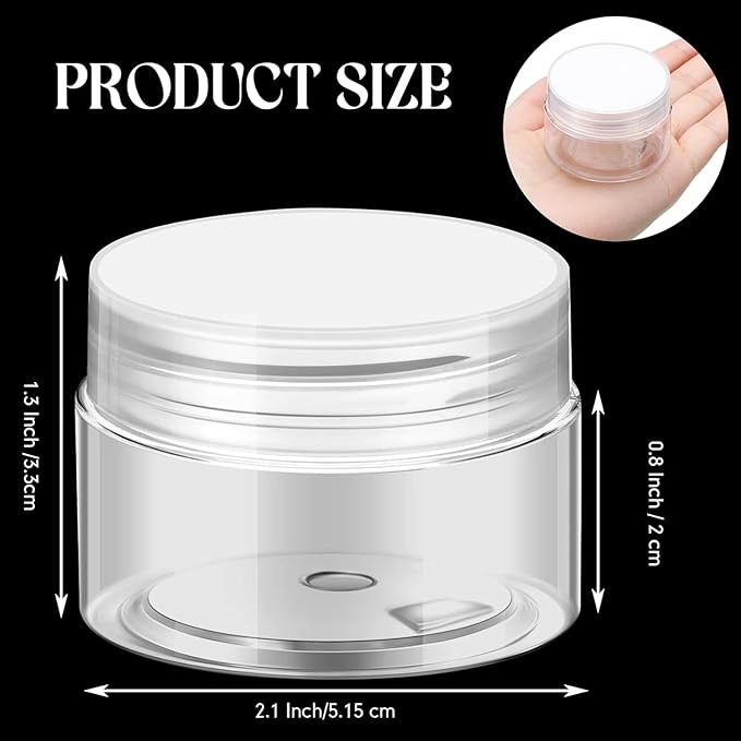 Patelai 4 Pieces Round Wide-mouth Leak Proof Plastic Container Jars with Lids for Travel Storage Makeup Beauty Products Face Creams Oils Salves Ointments DIY Making (1 Ounce,Clear)