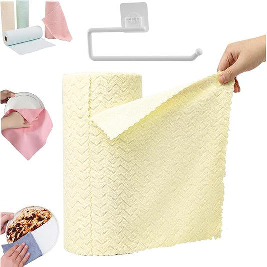 30-Pack Microfiber Cleaning Cloths Roll,Reusable Paper Towels Tear Away Cloth,Dry Wet Use Absorbent Fast-Drying Dish Towels for Home,Kitchen,Car Window,Glass Surfaces