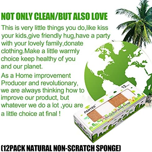 Natural Sponge Kitchen 12Pack,Eco Friendly Non-Scratch Scrub Sponge,Biodegradable Sisal Scrubber with Compostable Kitchen Sponges for Dishes Cleaning… - Image 6