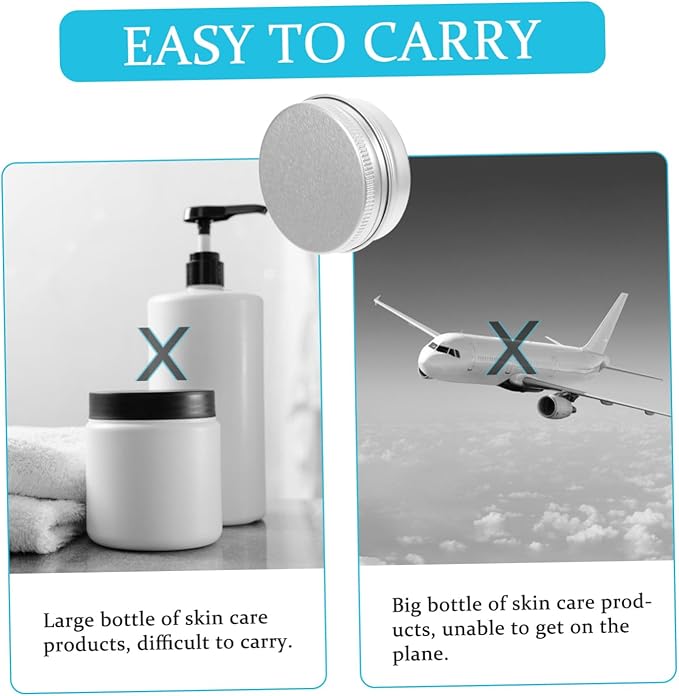 50Pcs Small Aluminum Spiral Lid Boxes Cream Lotion Containers Portable Refillable Storage Tins for Travel Camping Cosmetics