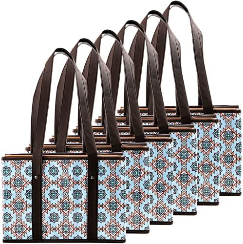 Foraineam Reusable Grocery Bags Set Durable Heavy Duty Tote Bag Collapsible Grocery Shopping Box Bag with Reinforced Bottom - Image 5