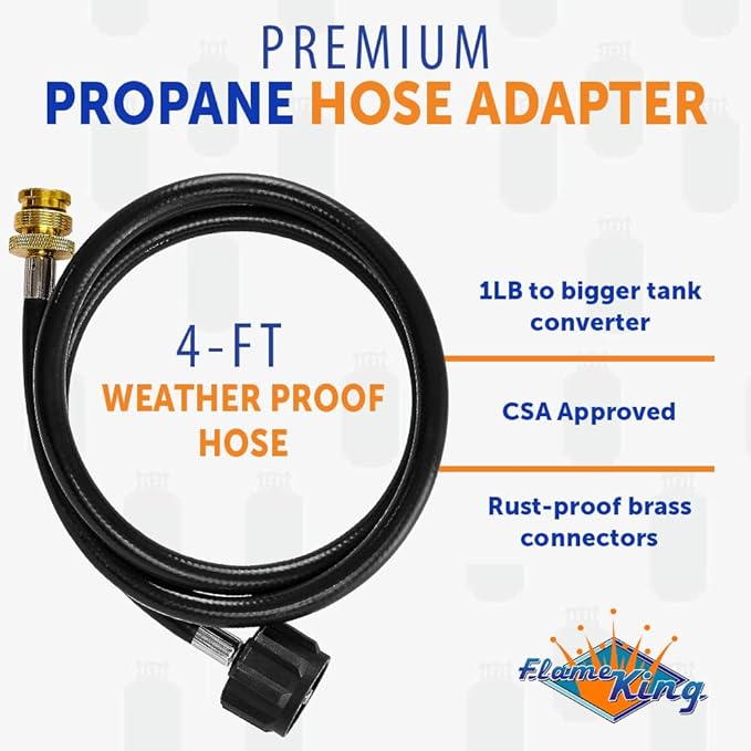 Flame King Gas Hauler Pro Kit - Insulated Protective Carry Case, 5LB Propane Tank with Built-in Gauge and 5-FT Adapter Hose for Camping and Outdoor Adventures