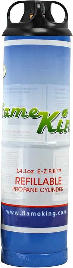 Flame King FLMKNG141LP 1LB Empty Propane Welding Cylinder Tank, Reusable & Transportable - Safe and Legal Refill Option, 14.1 oz, Blue