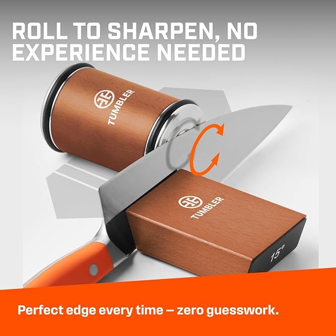 Tumbler Rolling Knife Sharpener Starter Set - Knife Sharpening Made Easy - Holiday Gift Set