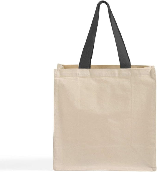 Ultimate Canvas Shopper Tote Bag – 12 Pcs Open Top Canvas Bags with Handles – Multipurpose Tote Bag for Everyday Use