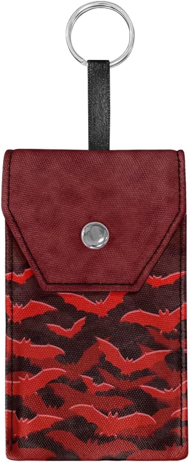 Bat Print Purse Tissue Holder Portable Pocket Tissue Holder for Coin Keys Tissues with Hanging Rope Snap Button Enclosed