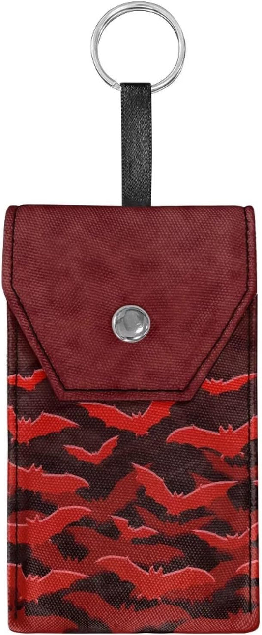 Bat Print Purse Tissue Holder Portable Pocket Tissue Holder for Coin Keys Tissues with Hanging Rope Snap Button Enclosed