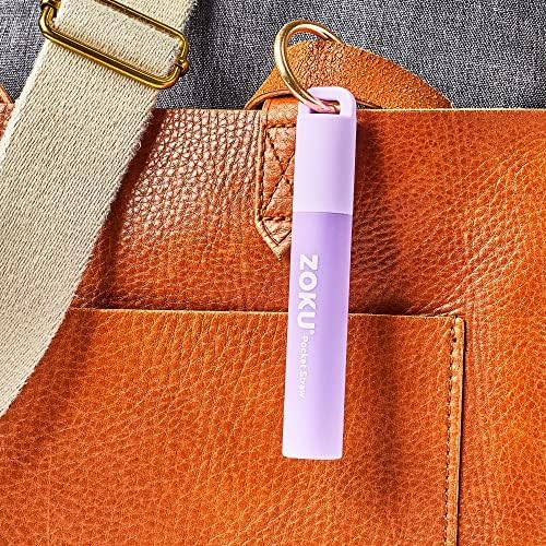 ZOKU Reusable Metal Straw with Case for Travel, Purple - Collapsible Stainless Steel Drinking Straw with Silicone Tip and Cleaner Brush, Ideal for Key Chains, Pockets, Purses - Image 5
