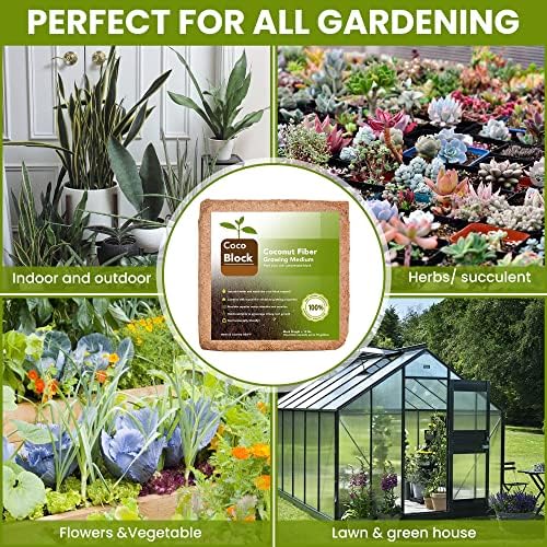 Home and Country Triple Washed Compressed Coco Coir Brick (40 LBS) - Coco Fiber is an Ideal Compost Starter for Your Home Garden. Coco Coir Bricks Provide Organic Alternative to Peat Moss for Plants. - Image 2