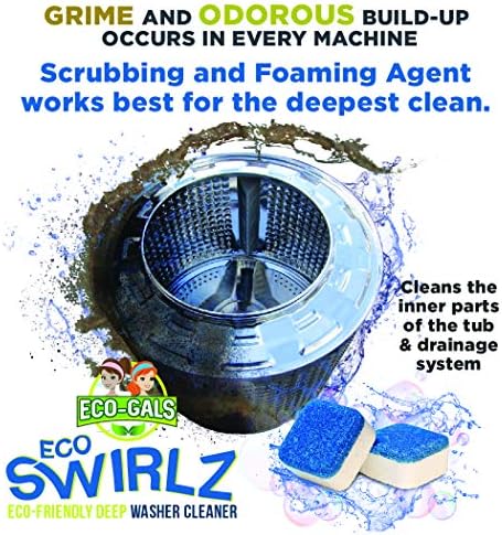 Eco-Gals Eco Swirlz Washing Machine Cleaner with Bonus Eco Scrubz Dishwasher Cleaner Add On 36 Count Deep Cleaning Tablets - Image 2