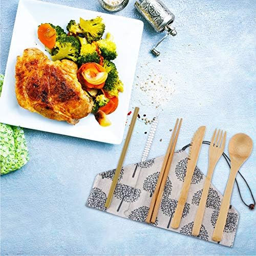 Boao 4 Sets Bamboo Utensils Wooden Utensils Set, Chic Style - Image 4