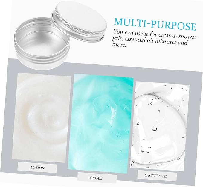 50Pcs Small Aluminum Spiral Lid Boxes Cream Lotion Containers Portable Refillable Storage Tins for Travel Camping Cosmetics