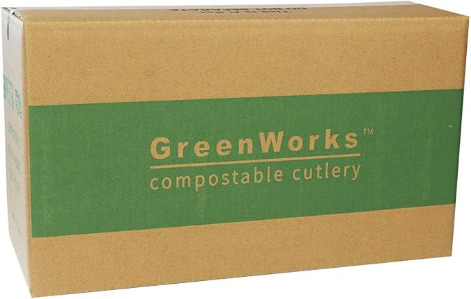 GreenWorks 750 Count 6" Compostable Forks With Compostable Wrapper, BIP Certified Individually Wrapped Disposable Fork