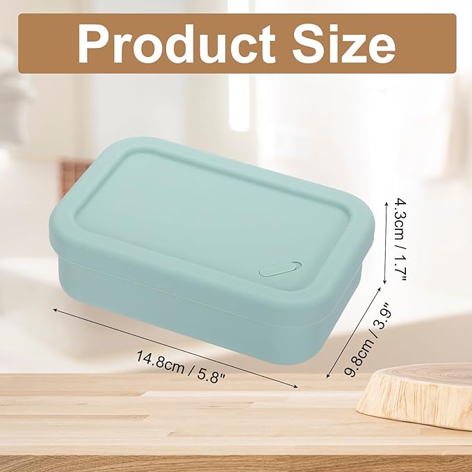 PATIKIL Leakproof Travel Soap Case, Silicone Travel Soap Container with Draining Layer Portable Bar Soap Holder for Bathroom Camping Gym, Green