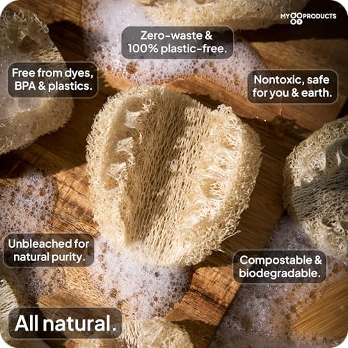 LoofaGO (10-Pack) Natural Loofah Sponges - 100% Biodegradable, Compostable & Plastic-Free, Non-Scratch Scrubbers for Kitchen, Dishes & Bath (Zero-Waste) - Image 2