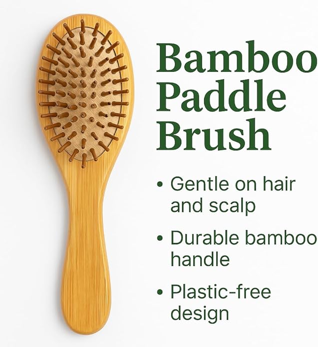 Eco-Friendly Bamboo Personal Care Set – Hair Brush, Massage Brush, Facial Brush, Toothbrush, Reusable Cotton Pads & Storage Bags – Sustainable Zero Waste Gift for Women & Men