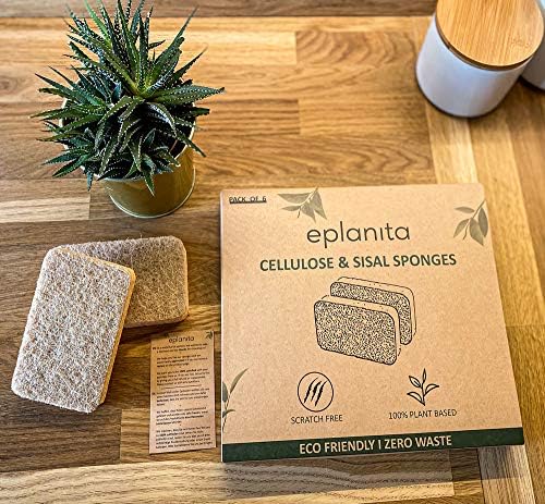 eplanita Natural Plant Based Scrub Sponges (12 Pack), Non-Scratch, Biodegradable Eco Scourers for Kitchen and Bathroom - Image 5