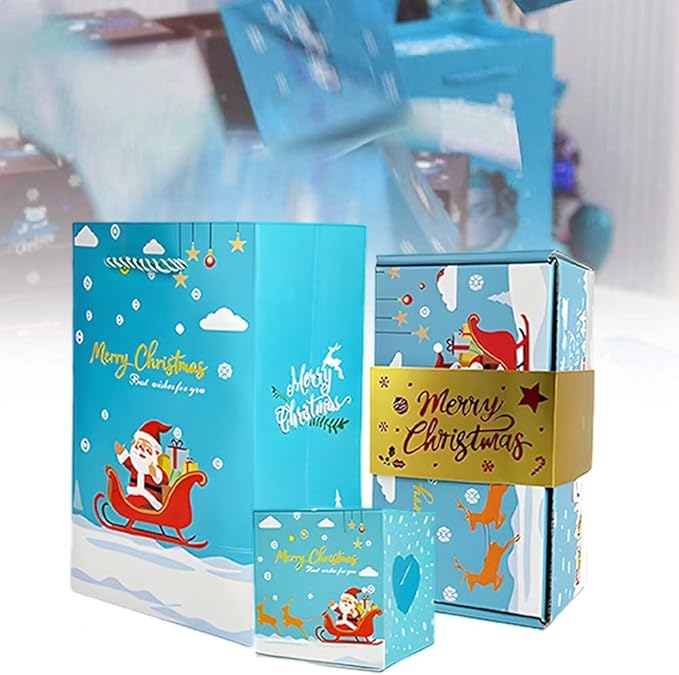 Surprise Gift Box Explosion for Money, New Christmas Surprise Gift Box Unique Folding Bouncing Red Envelope Gift Boxs, Christmas Money Boxs for Birthday Anniversary (10Pcs Sky Blue)