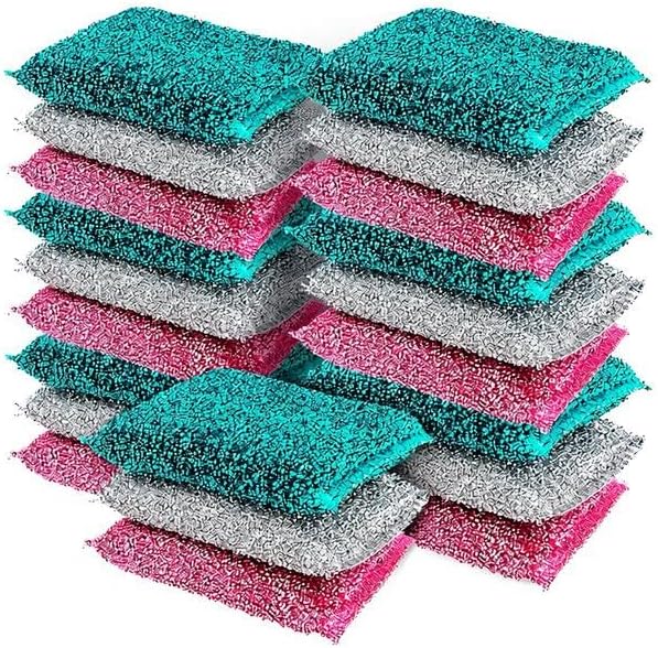 Dish Sponges for Kitchen(30 Pcs) Non-Scratch Scrub Sponges for Dishes, Pots, Pans, Glass, Stainless Steel & Nonstick Cookware–Odor-Resistant, Quick-Dry, Flexible, Durable & Reusable Cleaning Scrubbers by TheCrownChoice