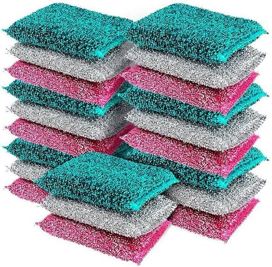 Dish Sponges for Kitchen(30 Pcs) Non-Scratch Scrub Sponges for Dishes, Pots, Pans, Glass, Stainless Steel & Nonstick Cookware–Odor-Resistant, Quick-Dry, Flexible, Durable & Reusable Cleaning Scrubbers by TheCrownChoice