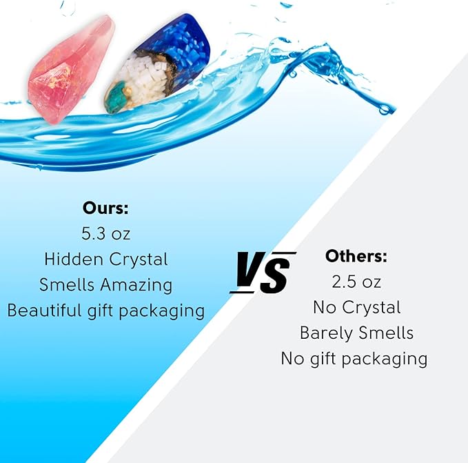 Rock Soap- Soap Rocks set of 2- Gemstone Soaps with Real Crystals inside- Decorative Crystal Soap with Natural Ingredients & Essential Oil- Moisturizing & Scented Fancy Soap Gift for Women & Men