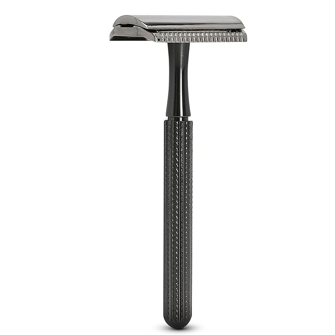 Parker 78R Double Edge Safety Razor with 5 Safety Razor Blades, Women & Men’s Safety Shaving, Reusable, Plastic-Free – Graphite