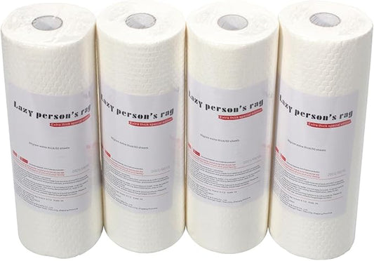 Kitchen Disposable Cloths – Wet/Dry Dish-Use Dishcloth, Super Durable, Reusable Paper Towel – Used for Various Cleaning Scenarios – 4 Roll 200 Sheets （White）