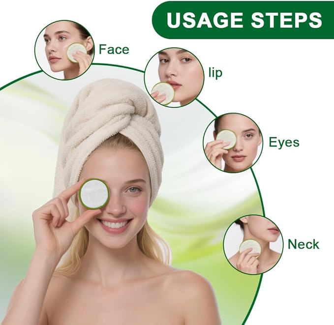 30 Pack Reusable Makeup Remover Pads with Laundry Bag and Round Box, Eco-Friendly and Suitable for All Skin Types, Washable Bamboo Reusable Cotton Rounds for Face Colourful