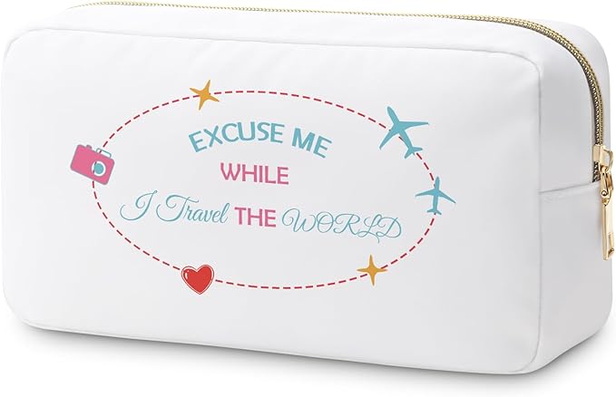Funny Travel Gifts for Women Makeup Bag Travel Lovers Gifts Flight Travel Gift Vacation Gifts for Travel Lovers Sister Mom Travelers Cosmetic Bag Girls Trip Gift Birthday Mothers Day Gift Travel Pouch