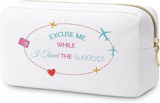Funny Travel Gifts for Women Makeup Bag Travel Lovers Gifts Flight Travel Gift Vacation Gifts for Travel Lovers Sister Mom Travelers Cosmetic Bag Girls Trip Gift Birthday Mothers Day Gift Travel Pouch