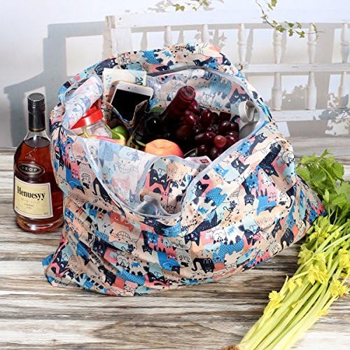 KINGMAS Reusable Grocery Bags, Eco-Friendly Folding Tote Shopping Bag fits in Pocket, Washable Waterproof Nylon Pouch Bags - Image 3