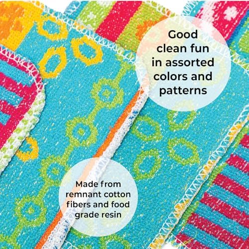 Skoy Scrub, 6-Pack Reusable, Non-Scratching Dish Scrubber for Kitchen and Household Cleaning, Planet-Friendly, Dishwasher Safe Soft Scrub, Assorted Colors and Designs - Image 6