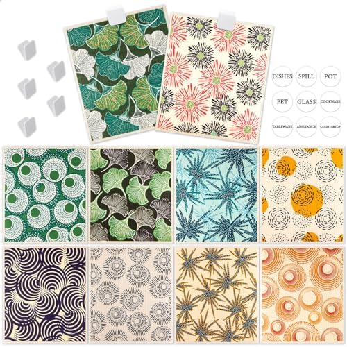Lucomb 10 Pack Swedish Dishcloths for Kitchen, Reusable Cleaning Cloths Absorbent Non-Scratch Cellulose Sponge Cloths for Dishes Counters by Lucomb