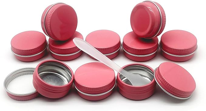 10ml Aluminum Tin Jar, Refillable Makeup Containers 10g Aluminum Screw up Lid Small Round Container Bottle for Cosmetics, Lip Balm, Cream, Toner, Eyeshadow, Candle, Tea, Beads, 24 Pack Tins