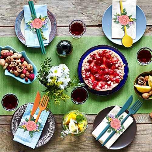 12 Sets Reusable Travel Utensils Set with Case (Knife, Fork, Spoon, Chopsticks), Wheat Straw Portable Plastic Camping Cutlery, Lunch Tableware for Kids Adults Daily Use, Gifts for Office Christmas - Image 6