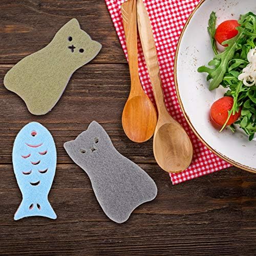 8 Pieces Kitchen Scrub Sponges Cat Fish Cleaning Sponge Dishwashing Scrubber Non-Scratch Multi-Use Sponges for Dishes Pots Pans Sinks - Image 6