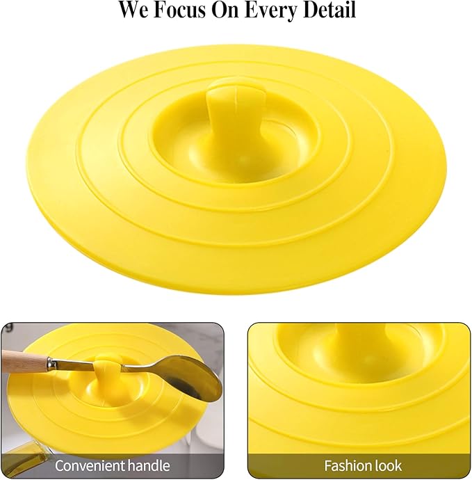 Silicone Cup Covers (Set of 4) ， Multicolored Silicone Lids for Mugs, Cups, Tea Pots,Flexible Mug Covers，Hot Cup Lids for Coffee & Tea