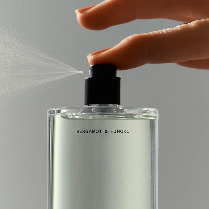 Salt & Stone Body Mist, Bergamot & Hinoki Scent, Skincare Infused Hair & Body Spray for Women and Men, Hydrating Fragrance with Glycerin and Red Algae, Vegan, Cruelty Free, 3.4 fl oz