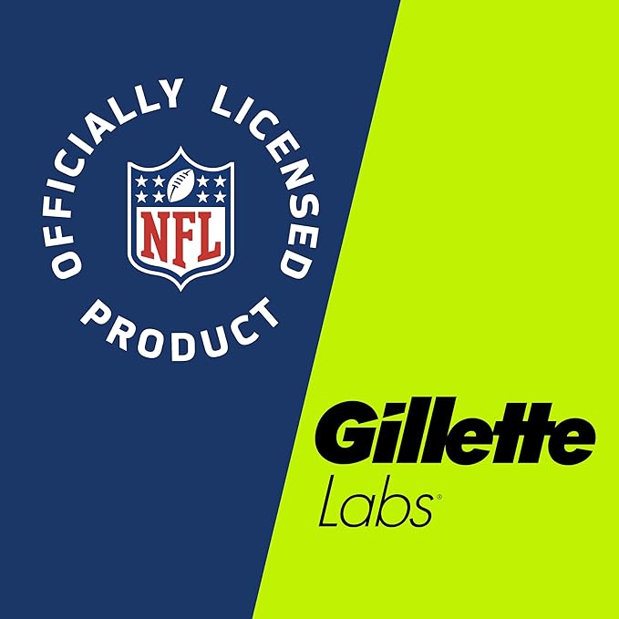 Gillette Labs Special NFL Bengals Edition Shaving Razor for Men - 1 Handle, 4 Razor Blade Refills & Magnetic Stand, Holiday Gifts for Men, GilletteLabs with Exfoliating Bar
