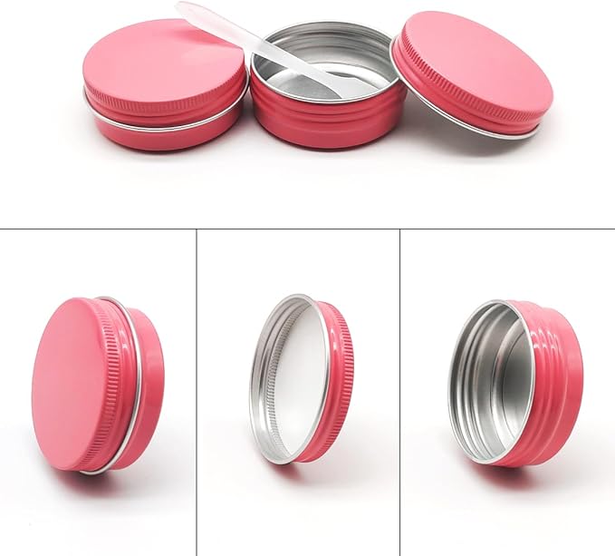 10pcs 60ml Round Lip Balm Tin Cans, 60 Gram Aluminum Tins Cosmetic Sample Containers with Screw Lid, 60g Metal Empty Tins Storage Travel Jars for Salves, Lip Balms, Face Cream, Candle, Tea