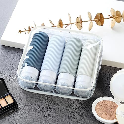Mrsdry Travel Bottles for Toiletries, Tsa Approved 3oz Portable Travel Bottles, BPA Free Leak Proof Squeezable Silicone Travel Size Containers, Travel Accessories with Clear Toiletry Bag (4 Pack) - Image 7