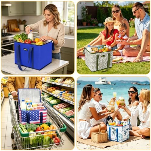 BALEINE 1PK Insulated Reusable Grocery Bag, Heavy Duty Shopping Tote - Image 2